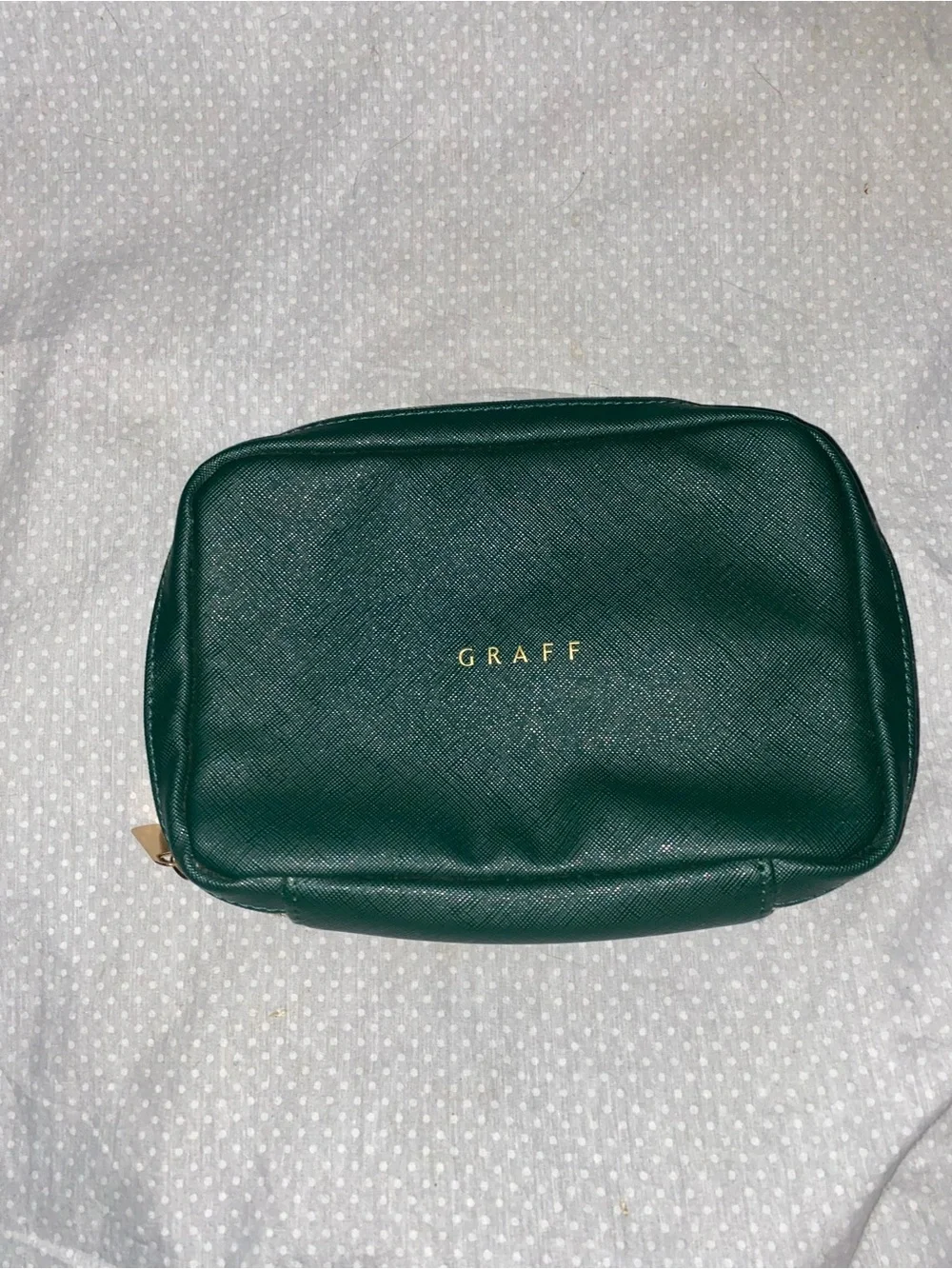 GRAFF Green Leather Cosmetic Pouch